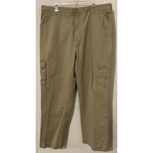 Consensus Mens Size 40x32 Classic Chino-Style Khaki Beige Cargo Pants! A4732